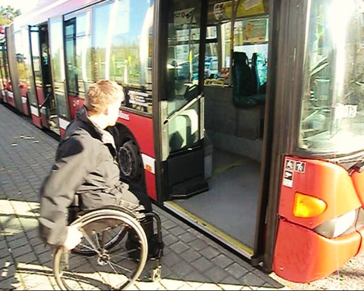 Ride a bus in a wheelchair